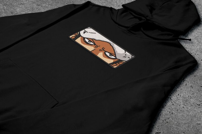 Crni duks sa vezom inspirisan One Piece anime serijalom, sa motivom Trafalgar D. Water Law