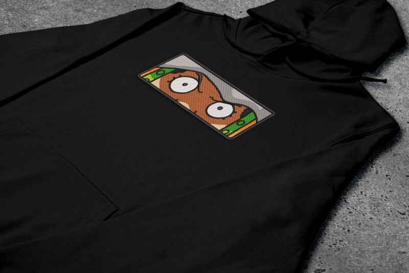 Crni duks sa vezom inspirisan One Piece anime serijalom, sa motivom Usopp