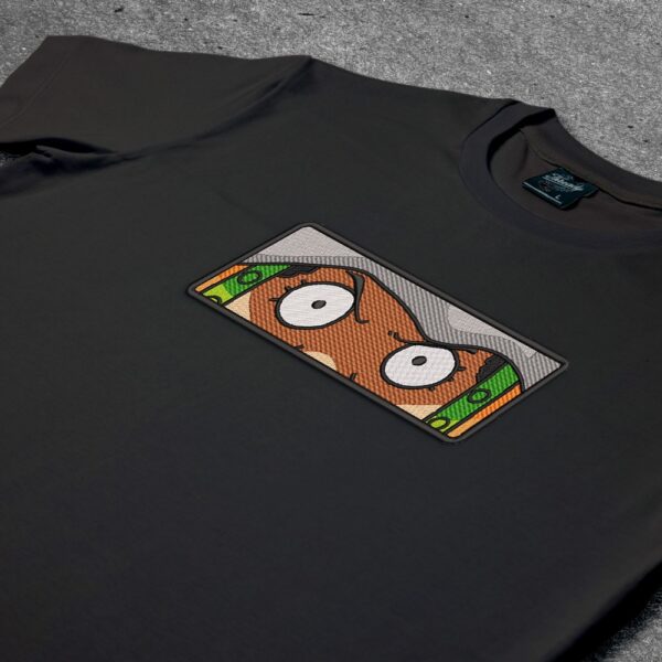 Crna majica sa vezom inspirisana One Piece anime serijalom, sa motivom Usopp